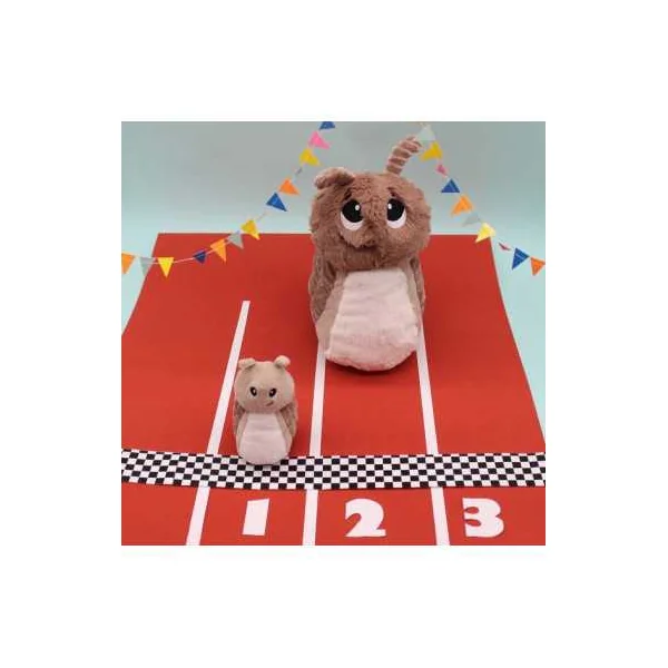 Peluche Speedou l'escargot maman et bébé rose - Les Ptipotos by Déglingos