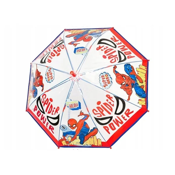 Perletti - Rain Umbrellas - Spider-Man Transparent Dome Umbrella - 3-6 Yrs - Child-Safe Design