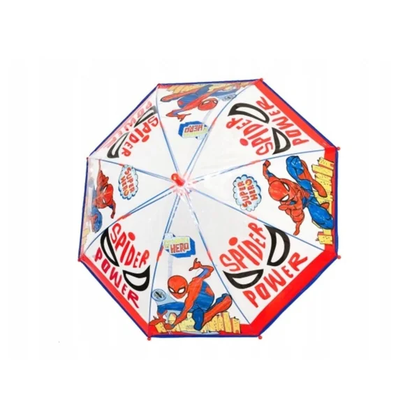 Perletti - Rain Umbrellas - Spider-Man Transparent Dome Umbrella - 3-6 Yrs - Child-Safe Design