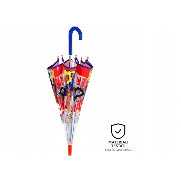 Perletti - Rain Umbrellas - Spider-Man Transparent Dome Umbrella - 3-6 Yrs - Child-Safe Design