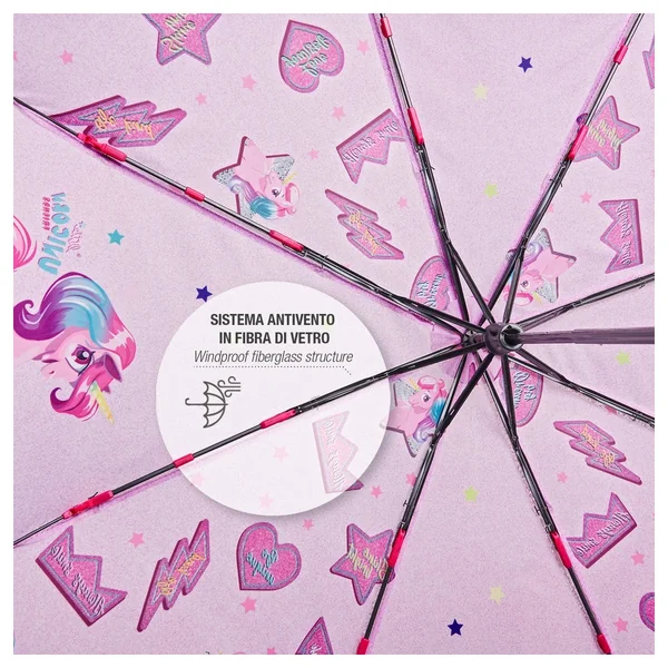 Perletti - Rain Umbrellas - Unicorn Folding Umbrella - Windproof - 3-6 Yrs