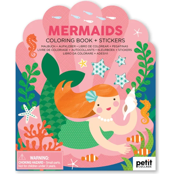 Petit Collage Livre de coloriage avec autocollants de sirène