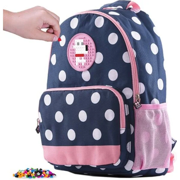 PIXIE CREW sac à dos de loisirs bleu avec des pois blancs