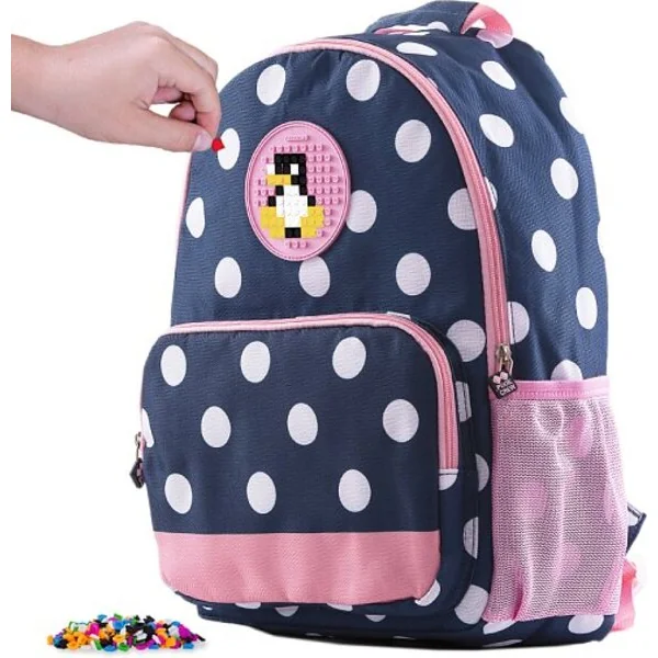 PIXIE CREW sac à dos de loisirs bleu avec des pois blancs