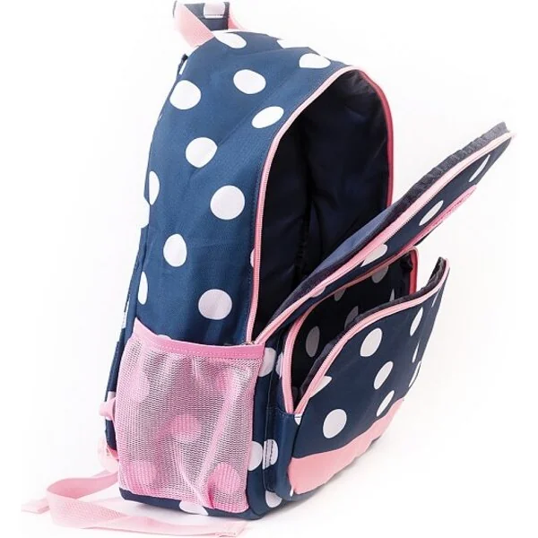 PIXIE CREW sac à dos de loisirs bleu avec des pois blancs