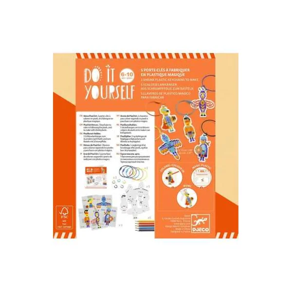 Porte-clés à fabriquer en plastique magique Héros Pixel Art - Djeco