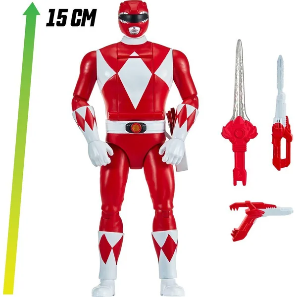 POWER RANGERS - FIGURINE ARTICULEE AUTO-MORPHIN DE 15 CM - RANGER ROUGE