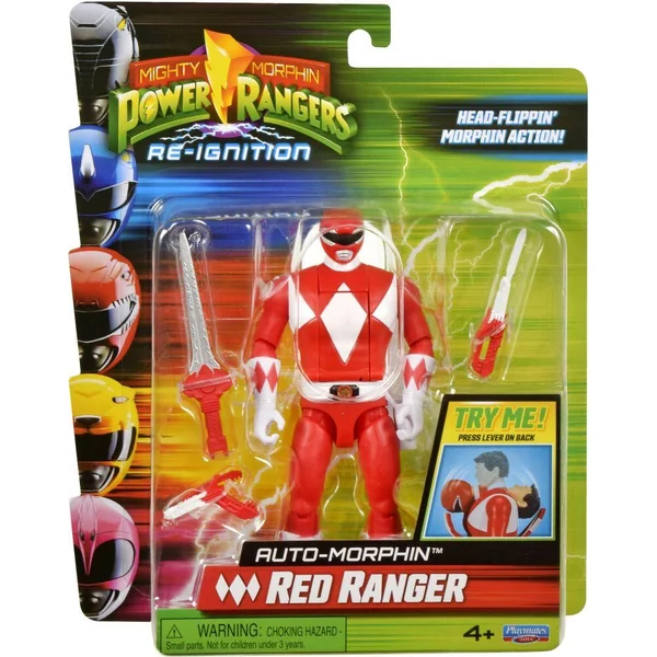 POWER RANGERS - FIGURINE ARTICULEE AUTO-MORPHIN DE 15 CM - RANGER ROUGE