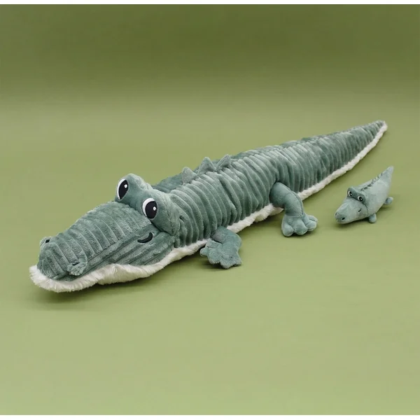 PTIPOTOS Crocodile en peluche Croketou vert – maman avec bébé