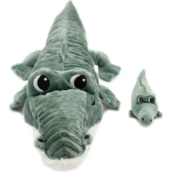 PTIPOTOS Crocodile en peluche Croketou vert – maman avec bébé