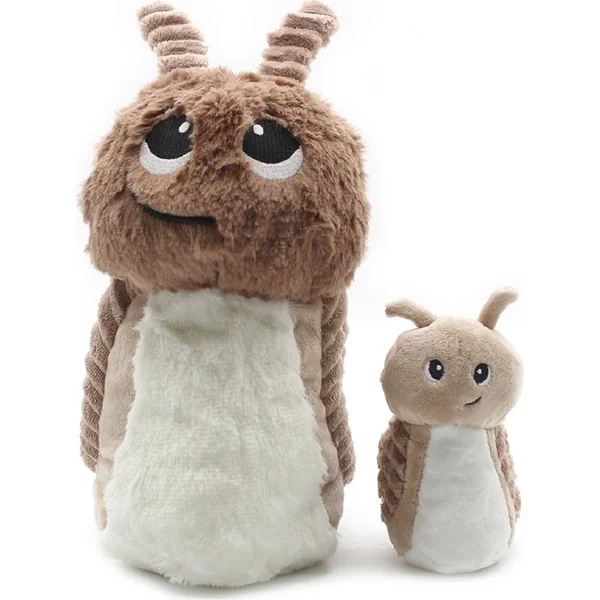 PTIPOTOS Escargot en peluche Speedou marron - maman avec bébé