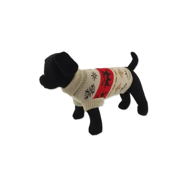 Pull Dog Fantasy Winter Tale de Noël tricoté avec rennes, XS 20cm