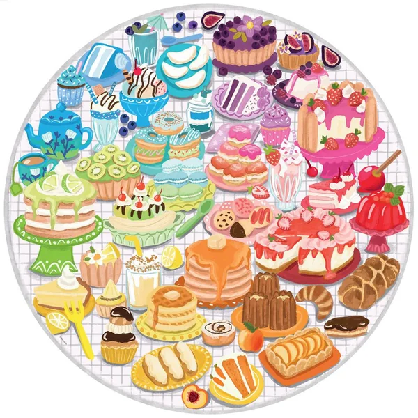 PUZZLE ROND 500 PIECES - DESSERTS - CIRCLE OF COLORS
