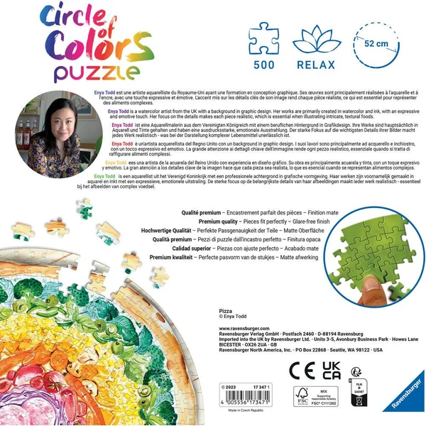 PUZZLE ROND PIZZA CIRCLE OF COLORS - 500 PIECES
