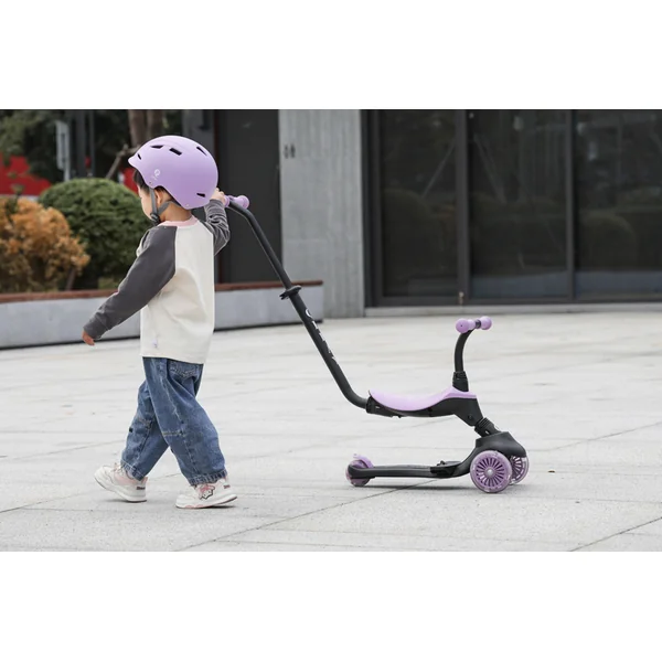 QPLAY Trottinette / draisienne Sema Evo avec lumières LED Violet, âge 1 - 6 ans, jusqu'à 50 kg