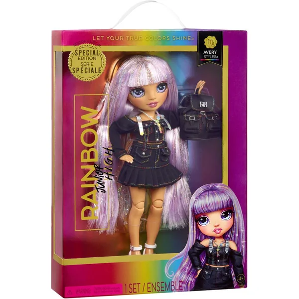 RAINBOW HIGH - POUPEE - JUNIOR HIGH AVERY STYLES ARC EN CIEL 22 CM