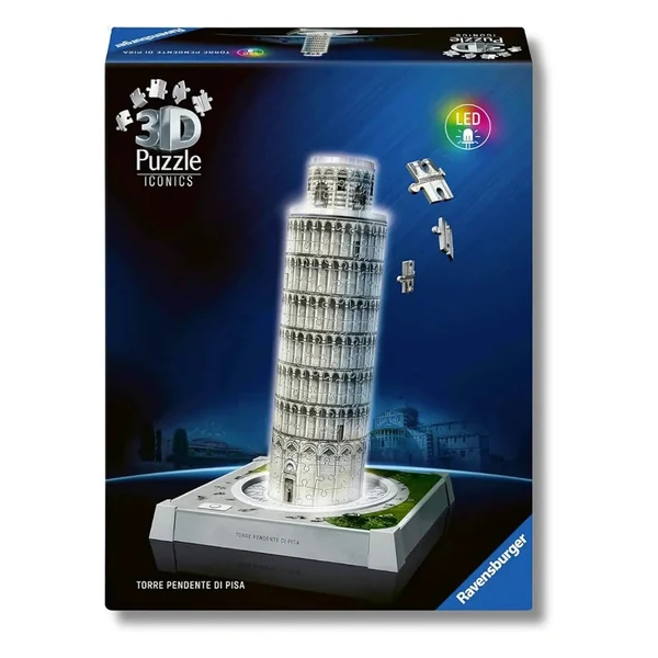 Ravensburger - Iconics 3D Puzzle Leaning Tower of Pisa LED Edition 231 Pcs - Puzzles