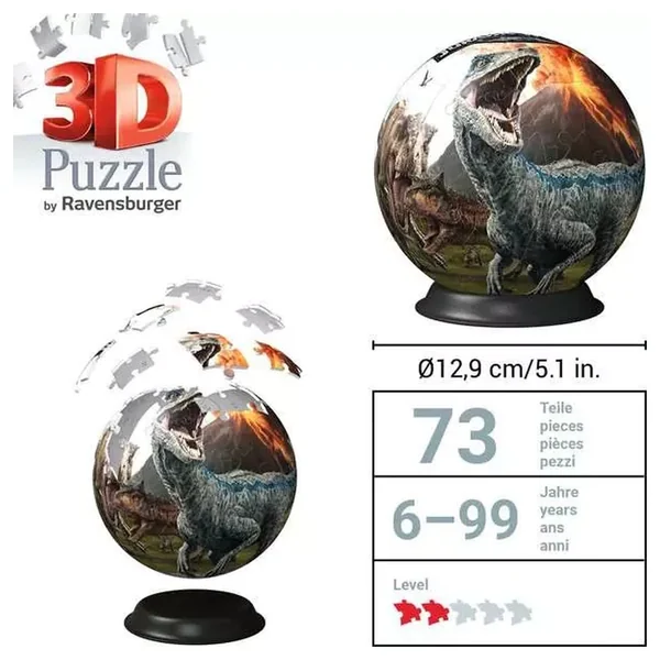 Ravensburger - Puzzles - Jurassic World 3D Puzzle Ball - 6-99 Years - Educational Play