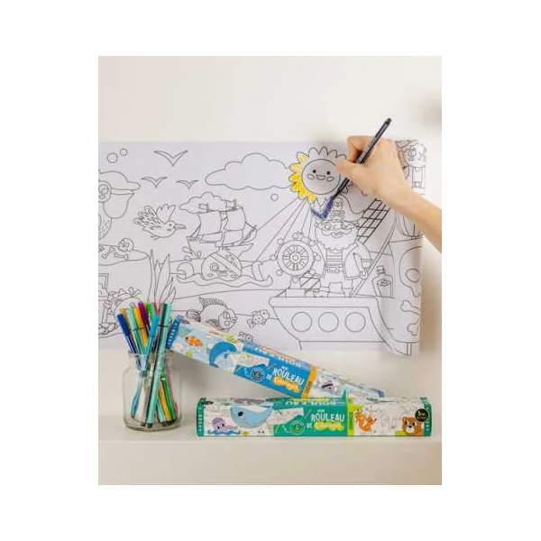 Rouleau de coloriages adhésif Océan - Activité créative - Dès 3 ans