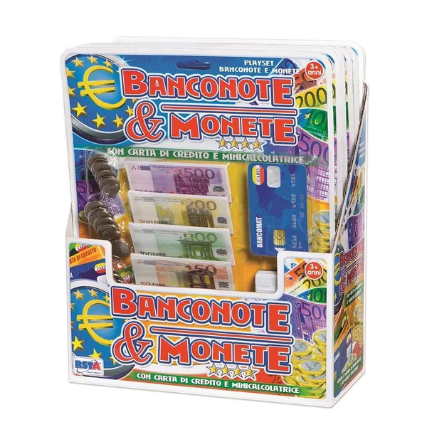 RS Toys - Banknotes and Coins Mini Calculator Credit Card Set - Pretend Professions Role Playing