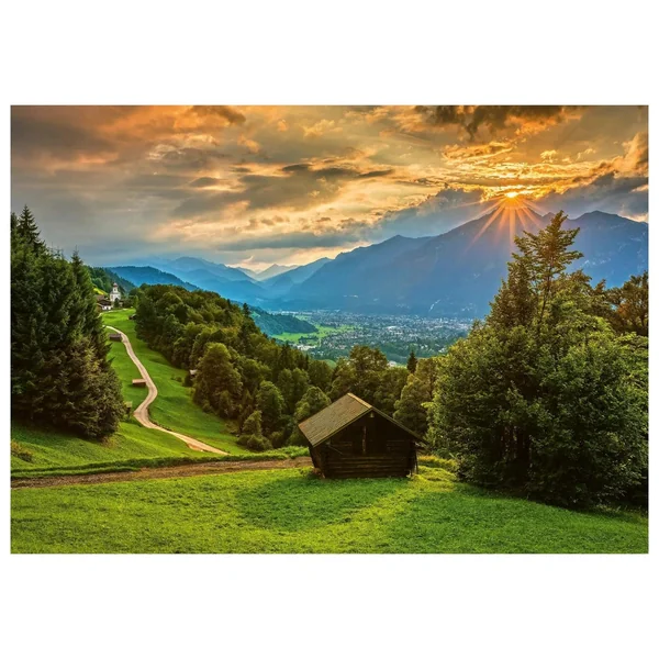 Schmidt Spiele - Sunset over the mountain village of Wamberg 1500 pieces - puzzles