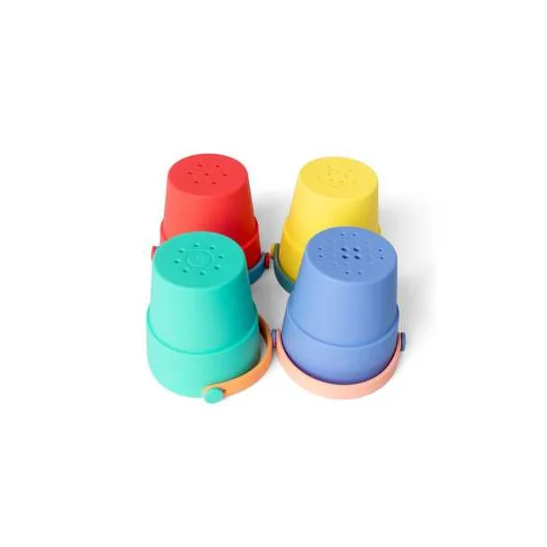 Set 4 Seaux de Bain Little L Silicone | Accessoire Bébé Sain