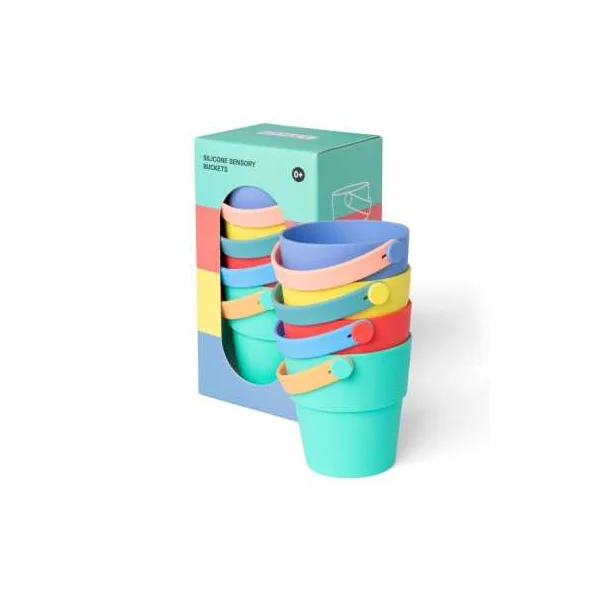 Set 4 Seaux de Bain Little L Silicone | Accessoire Bébé Sain