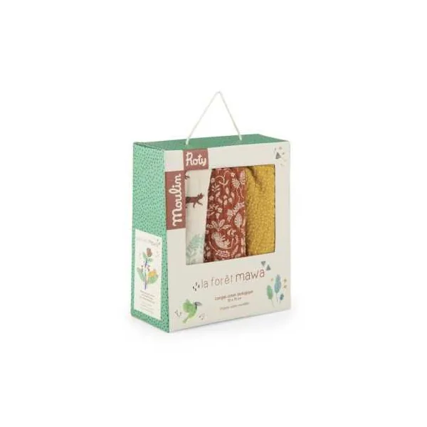 Set de 3 langes imprimés La forêt Mawa - Moulin Roty