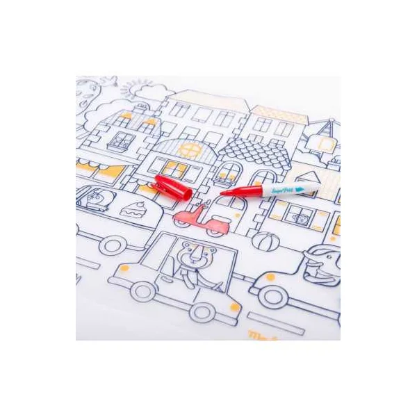 Set en silicone à colorier et 5 feutres Les Popipop - Moulin Roty