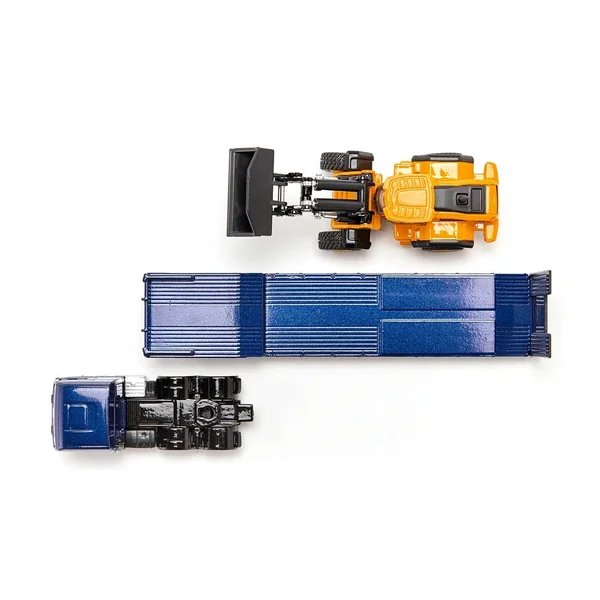 Siku - MAN truck with low loader and JCB wheel loader - Play Vehicles