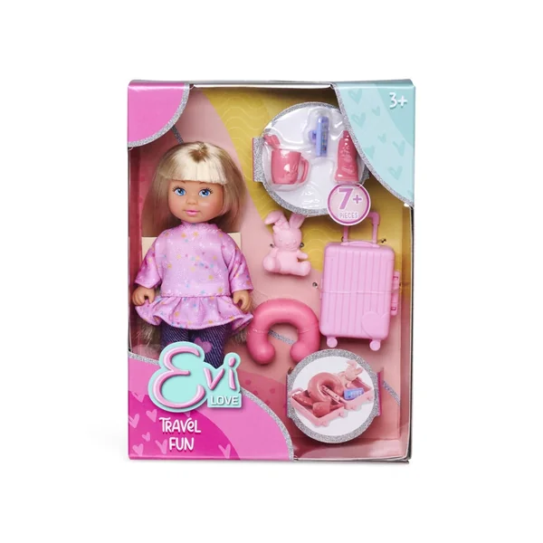 Simba - Dolls Playsets - Evi Love Travel Fun Mini Doll Set - Pink - 3 Yrs