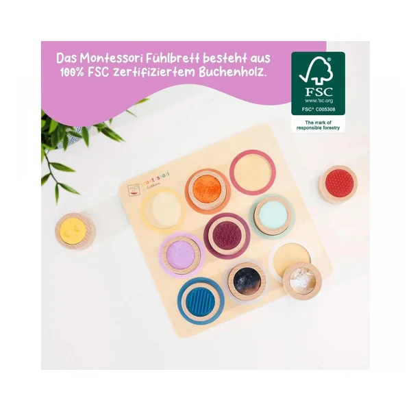 Simba - Educational Toys - Eichhorn Montessori Sensory Touch Board - Wood - 3 Yrs - Tactile Learning