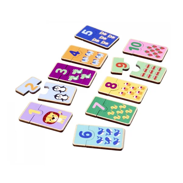 Simba - Educational Toys - Wooden Numbers Matching Puzzle - 2 Years - STEM Learning