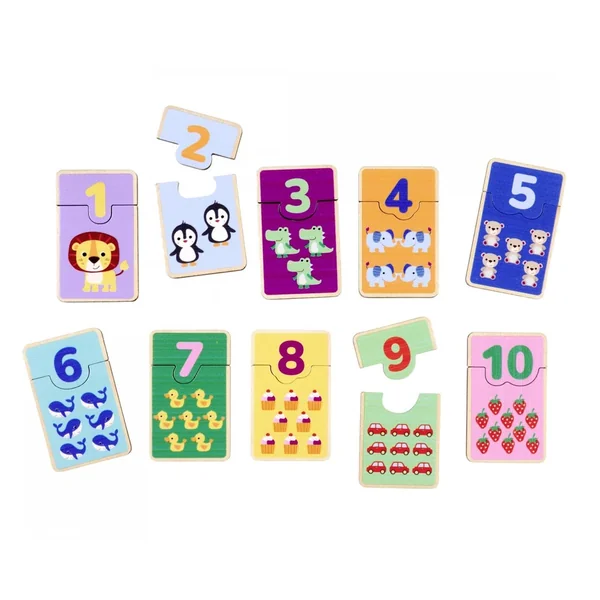 Simba - Educational Toys - Wooden Numbers Matching Puzzle - 2 Years - STEM Learning