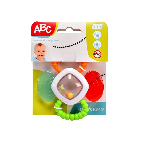 Simba - Pacifiers & Teethers - ABC Teether Rattle - Sensory Toy - 3 Months+