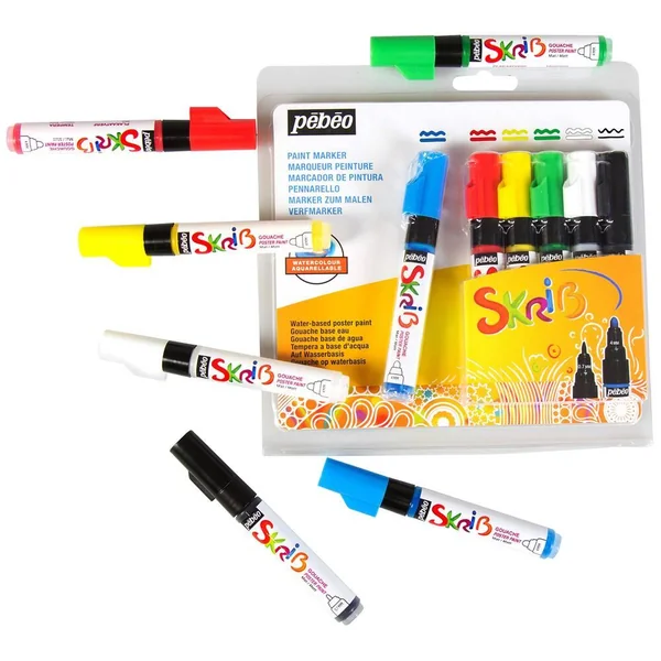 SKRIB PAINT MARKER GOUACHE SET 6 MARQUEURS CLASSIQUE