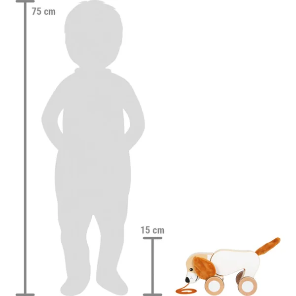 small foot Jouet à tirer en bois Chien avec oreilles crépitantes