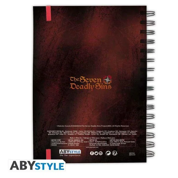 THE SEVEN DEADLY SINS - CAHIER A5 SPIRAL "MELIODAS ET LES SINS" X4  *