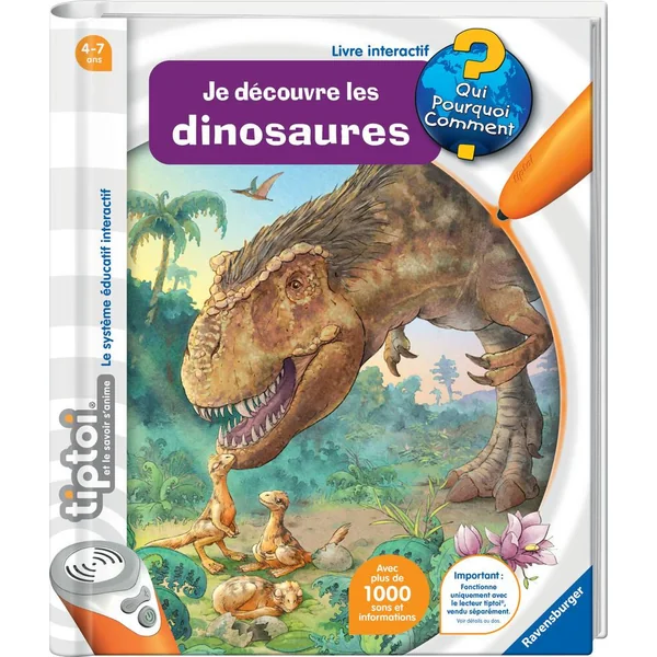 TIPTOI - COFFRET COMPLET LECTEUR INTERACTIF + LIVRE JE DECOUVRE LES DINOSAURES
