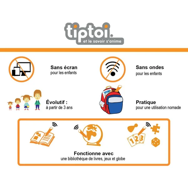 TIPTOI - COFFRET COMPLET LECTEUR INTERACTIF + LIVRE JE DECOUVRE LES DINOSAURES