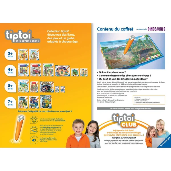 TIPTOI - COFFRET COMPLET LECTEUR INTERACTIF + LIVRE JE DECOUVRE LES DINOSAURES
