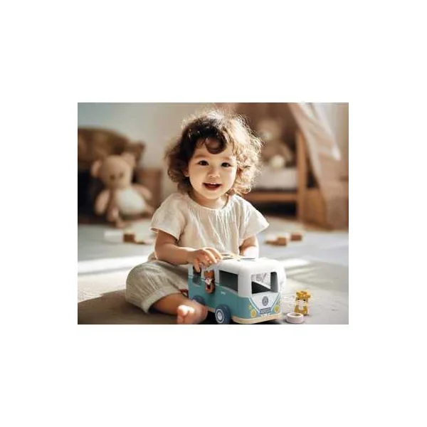 Trieur de Formes Van Vintage Speedy Monkey - Jouet Bois Bébé