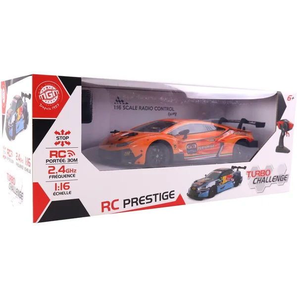 TURBO CHALLENGE - LAMBORGHINI GT3 RACING - VOITURE TELECOMMANDEE - ORANGE - 1:16