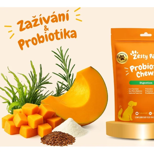 Zesty Paws Probiotic Chews (60 pcs) – complément alimentaire fonctionnel pour chiens pour soutenir l